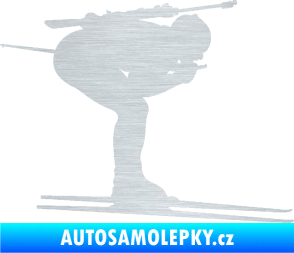 Samolepka Lyžař 028 pravá - biatlon škrábaný hliník