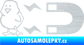 Samolepka Magnet na ptáky levá škrábaný hliník