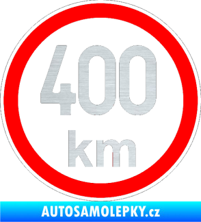 Samolepka Maximální rychlost 400km - nejvyšší konstrukční rychlost škrábaný hliník