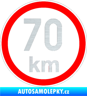 Samolepka Maximální rychlost 70km - nejvyšší konstrukční rychlost škrábaný hliník