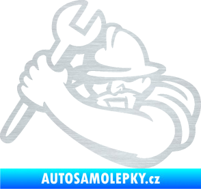 Samolepka Mechanik 001 levá škrábaný hliník