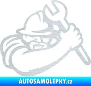 Samolepka Mechanik 001 pravá škrábaný hliník