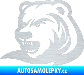 Samolepka Medvěd 001 levá škrábaný hliník
