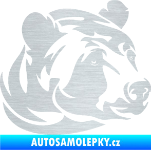 Samolepka Medvěd 007 pravá hlava škrábaný hliník
