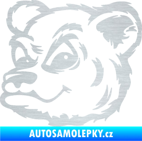 Samolepka Medvěd 011 levá hlava škrábaný hliník