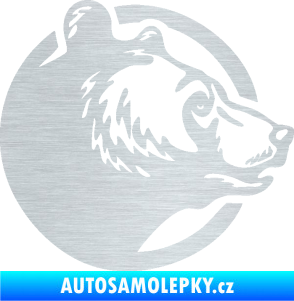 Samolepka Medvěd 012 pravá hlava škrábaný hliník