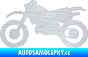 Samolepka Motorka 003 levá škrábaný hliník