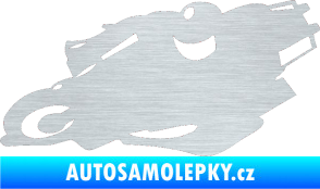 Samolepka Motorka 007 levá silniční motorky škrábaný hliník