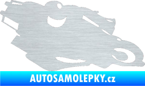 Samolepka Motorka 007 pravá silniční motorky škrábaný hliník