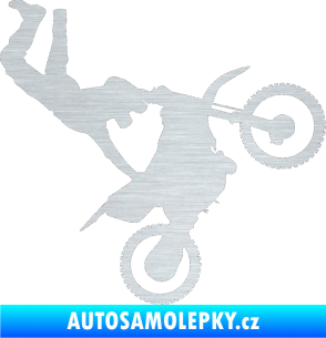 Samolepka Motorka 008 pravá motokros freestyle škrábaný hliník