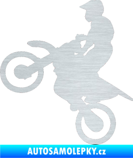 Samolepka Motorka 024 levá motokros škrábaný hliník