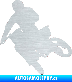 Samolepka Motorka 025 levá motokros škrábaný hliník