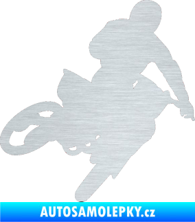 Samolepka Motorka 025 pravá motokros škrábaný hliník