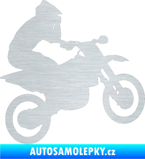 Samolepka Motorka 027 pravá motokros škrábaný hliník