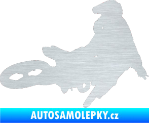 Samolepka Motorka 028 pravá motokros škrábaný hliník
