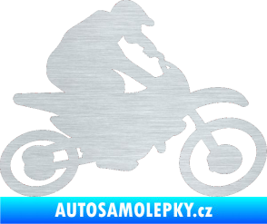 Samolepka Motorka 031 pravá motokros škrábaný hliník