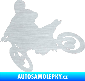 Samolepka Motorka 034 levá motokros škrábaný hliník