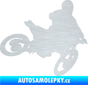 Samolepka Motorka 034 pravá motokros škrábaný hliník