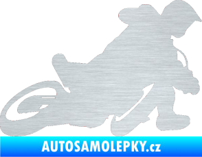 Samolepka Motorka 039 pravá motokros škrábaný hliník