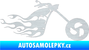 Samolepka Motorka 042 pravá plameny škrábaný hliník