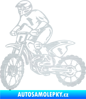 Samolepka Motorka 043 levá motokros škrábaný hliník