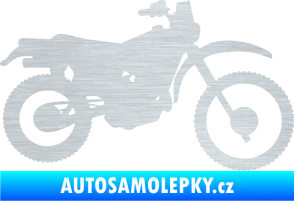 Samolepka Motorka 046 pravá škrábaný hliník