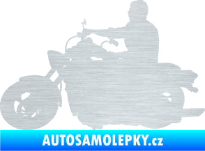 Samolepka Motorka 049 levá škrábaný hliník