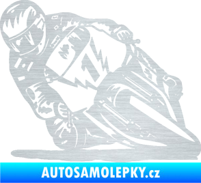 Samolepka Motorka 051 levá škrábaný hliník