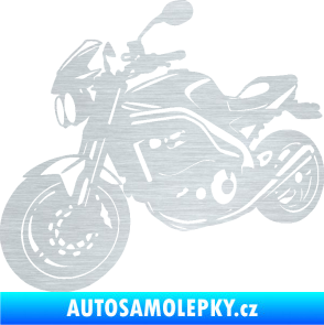 Samolepka Motorka 055 levá škrábaný hliník