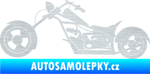 Samolepka Motorka chopper 001 levá škrábaný hliník