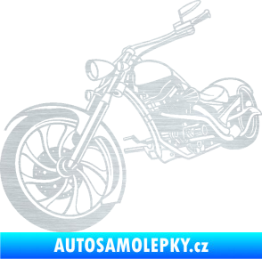 Samolepka Motorka chopper 002 levá škrábaný hliník