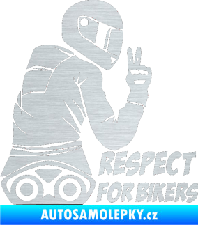 Samolepka Motorkář 003 pravá respect for bikers nápis škrábaný hliník