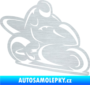 Samolepka Motorkář 011 pravá škrábaný hliník