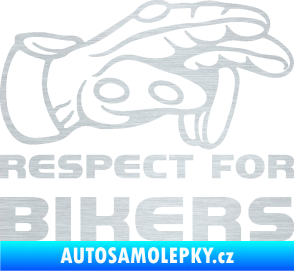 Samolepka Motorkář 014 pravá respect for bikers škrábaný hliník