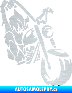 Samolepka Motorkář 015 pravá harley škrábaný hliník