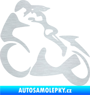 Samolepka Motorkářka 001 levá škrábaný hliník