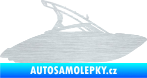 Samolepka Motorový člun 001 pravá škrábaný hliník