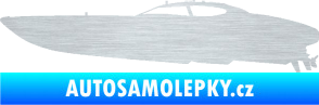 Samolepka Motorový člun 002 levá škrábaný hliník
