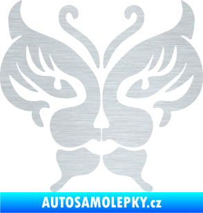 Samolepka Motýl 016 kočičí obličej škrábaný hliník