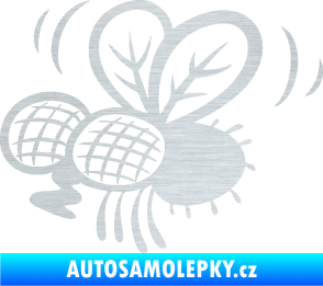 Samolepka Moucha 002 levá škrábaný hliník