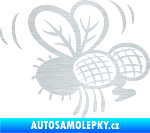 Samolepka Moucha 002 pravá škrábaný hliník