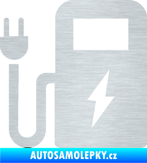 Samolepka Nabíjecí stanice 001 levá elektromobil charge škrábaný hliník