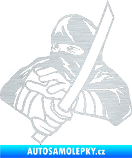 Samolepka Ninja silueta levá škrábaný hliník