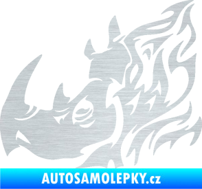 Samolepka Nosorožec 004 levá škrábaný hliník