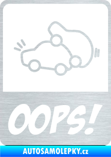 Samolepka Oops love cars 002 škrábaný hliník