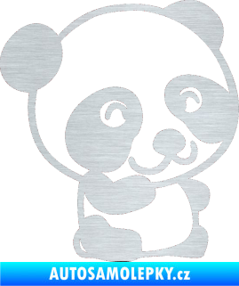 Samolepka Panda 002 pravá škrábaný hliník