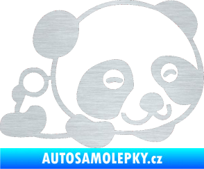 Samolepka Panda 003 pravá škrábaný hliník