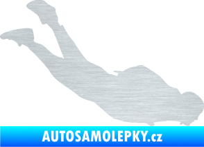 Samolepka Parašutista 003 pravá skok z letadla škrábaný hliník