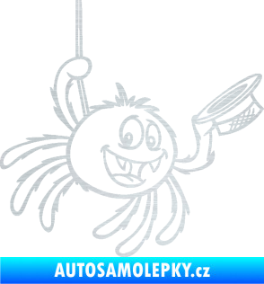 Samolepka Pavouk 022 pravá s kloboučkem škrábaný hliník