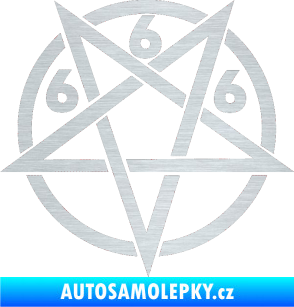 Samolepka Pentagram 666 škrábaný hliník